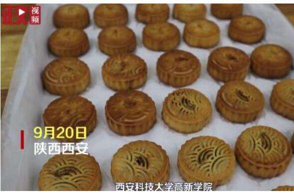 輸送帶廠家：陜西一高校送學(xué)生油潑辣子月餅
