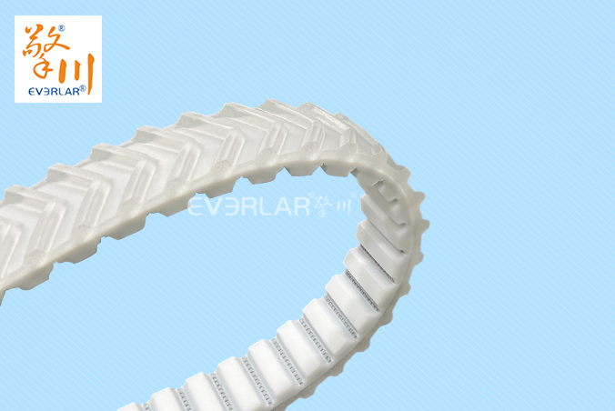 白色聚氨酯PU同步帶加魚骨紋耐磨耐油食品包裝分揀機傳動帶everlar定制