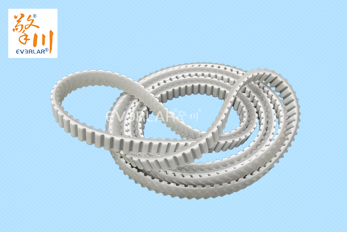 白色聚氨酯PU同步帶加魚骨紋耐磨耐油食品包裝分揀機傳動帶everlar定制